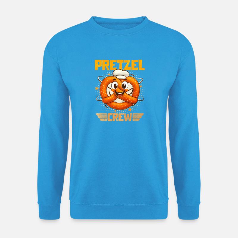 Bretzel Pretzel Bäcker mit Lächeln - Unisex Pullover - Meeresblau