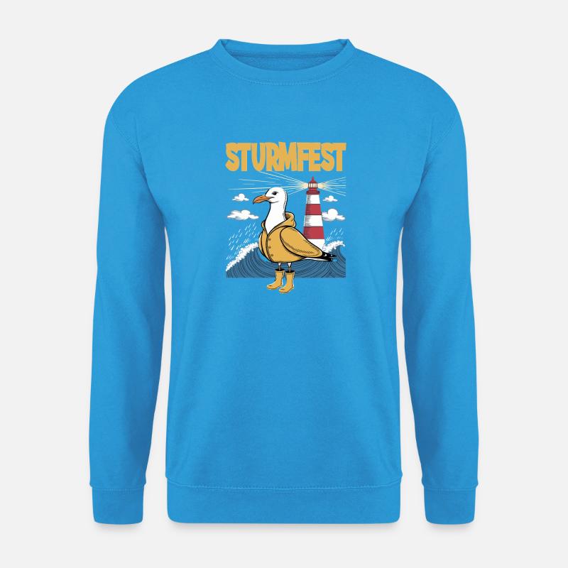 Leuchtturm-Melodie mit Seemöwe - Unisex Pullover - Meeresblau