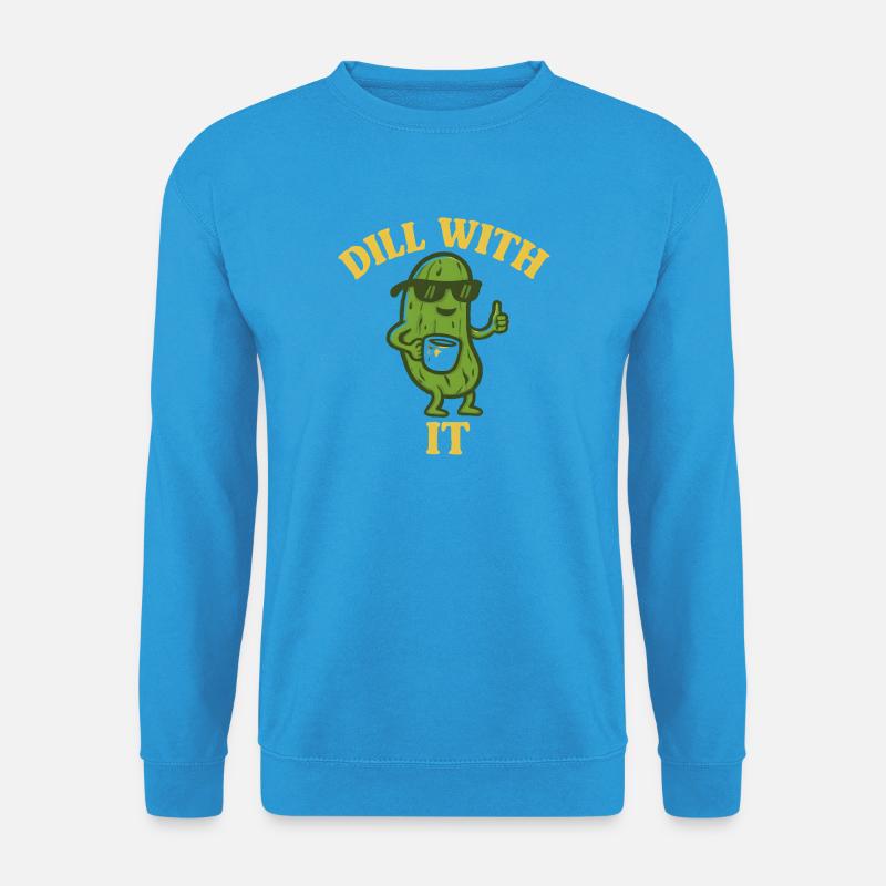 Dill With It – Coole Gurke mit Kaffee - Unisex Pullover - Meeresblau