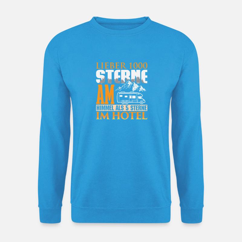 Camper Camping Wohnwagen Spruch - Unisex Pullover - Meeresblau
