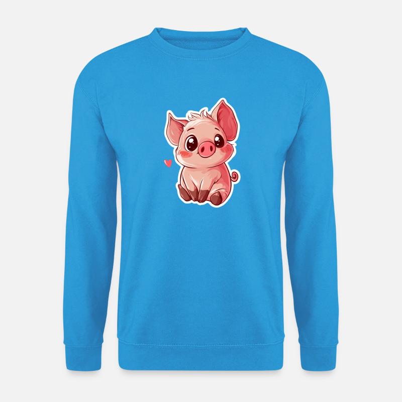 Schwein Ferkel - Unisex Pullover - Meeresblau
