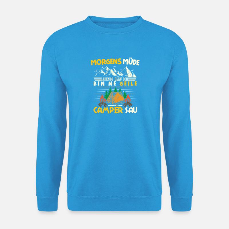 Camper Camping Wohnwagen Spruch - Unisex Pullover - Meeresblau
