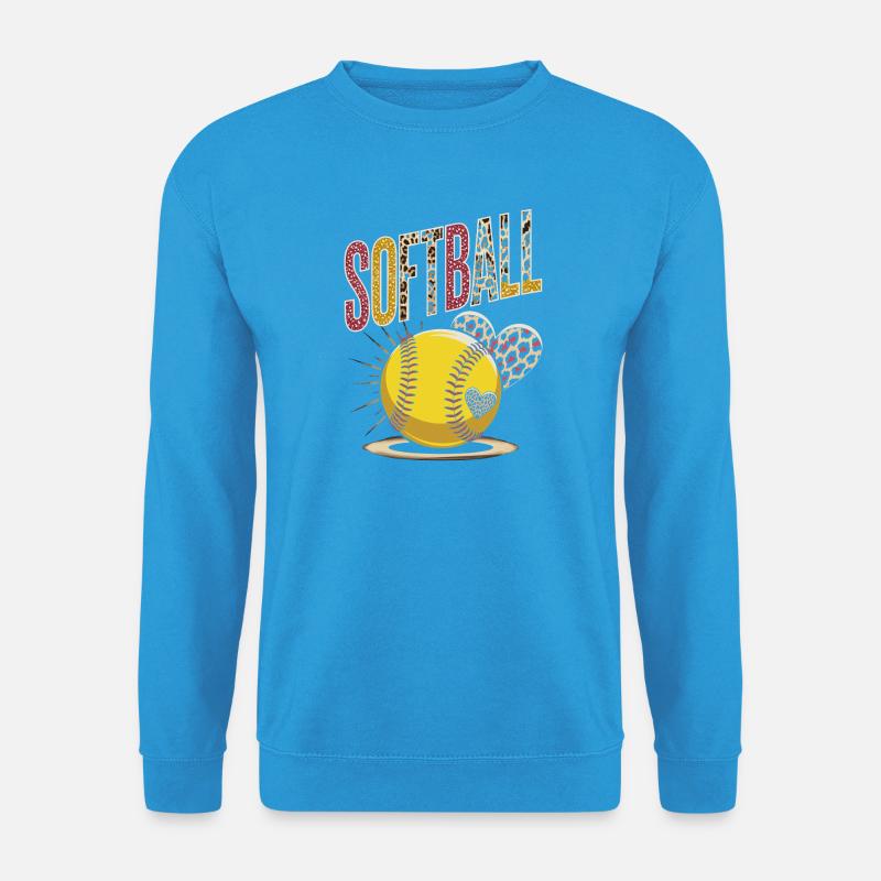 Leopard Print Softball Design - Unisex Sweatshirt - sea blue