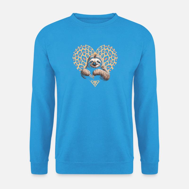 Faultier mit Leomuster - Unisex Pullover - Meeresblau