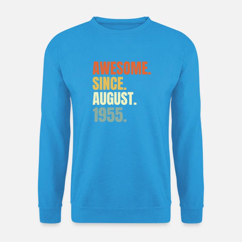 awesome since august 1955 birthday - Unisex Pullover - Meeresblau