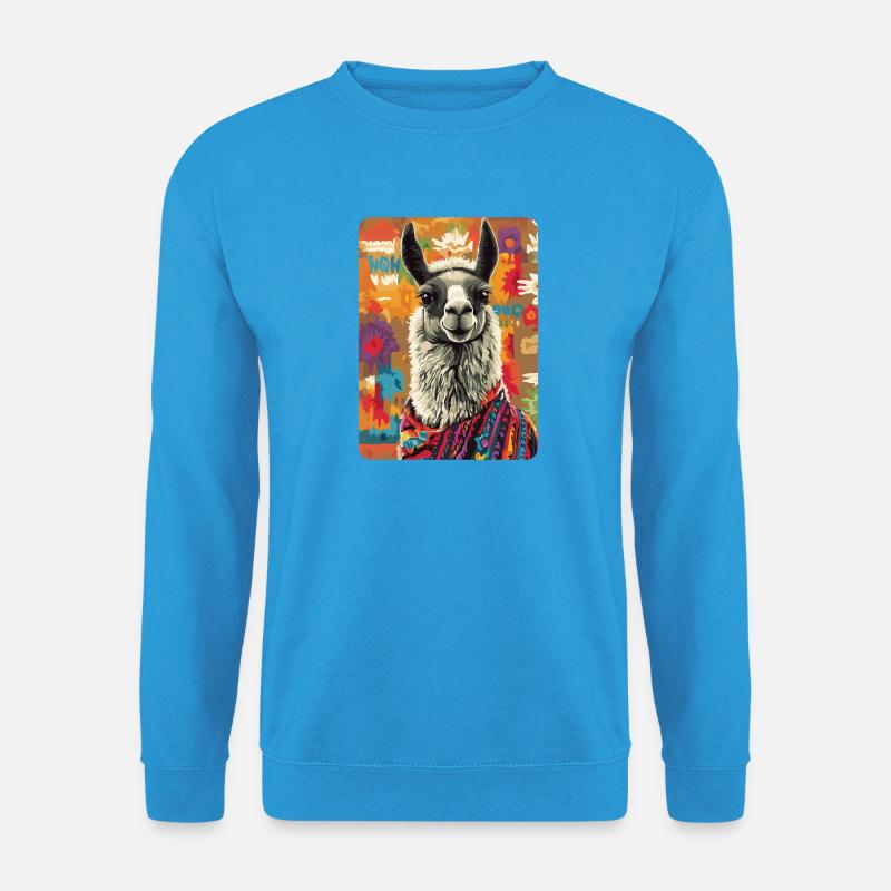 Lama - Unisex Pullover - Meeresblau