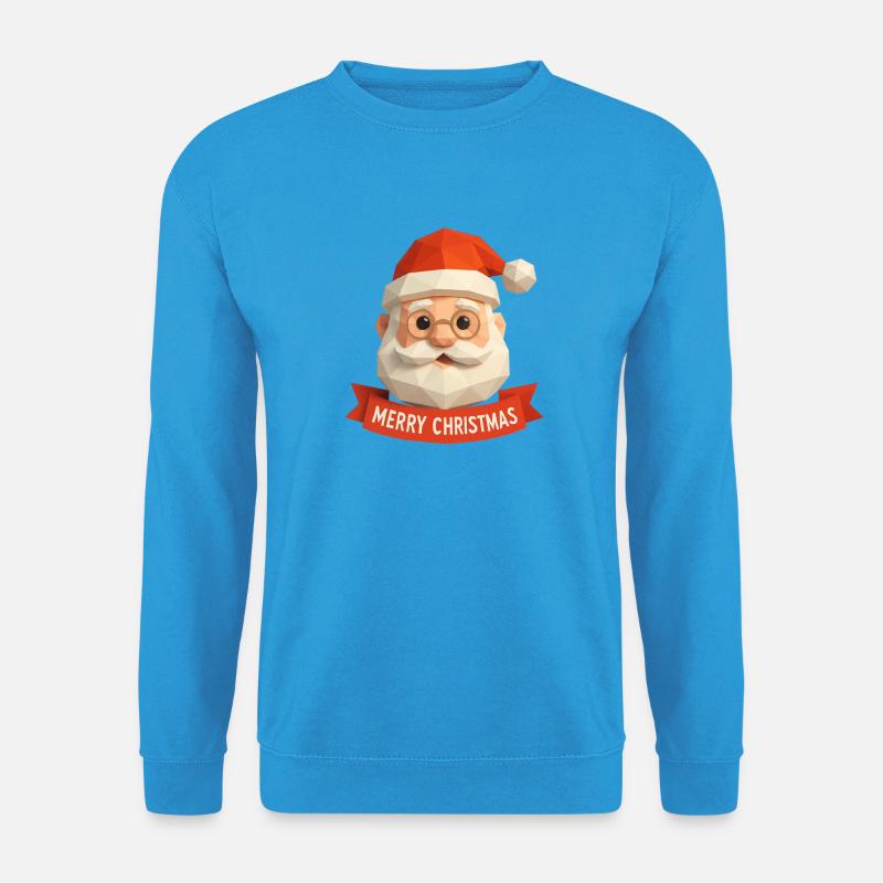 Polygon Weihnachtsmann – Modern Merry Christmas - Unisex Pullover - Meeresblau