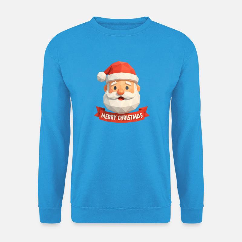 Weihnachtsmann Polygon Design – Merry Christmas - Unisex Pullover - Meeresblau