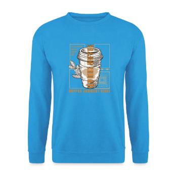 Le café fait juste son travail rétro - Sweat-shirt Unisexe - bleu mer - Devant - Alina (178cm) & Michal (187cm)