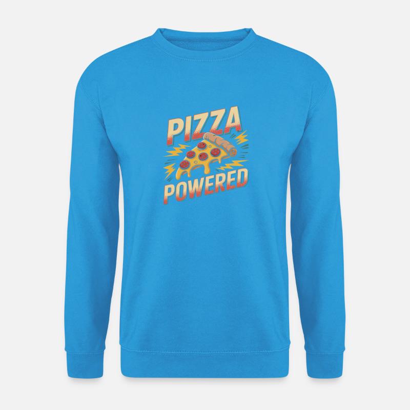 Pizza Powered - Retro Pizza - Unisex Pullover - Meeresblau