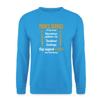 Dad's Service Repairs 24h / Funny Humor - Unisex Sweatshirt - sea blue - Front - Alina (178cm) & Michal (187cm)