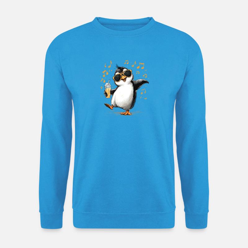 Sommer-Pinguin mit Sonnenbrille - Unisex Pullover - Meeresblau