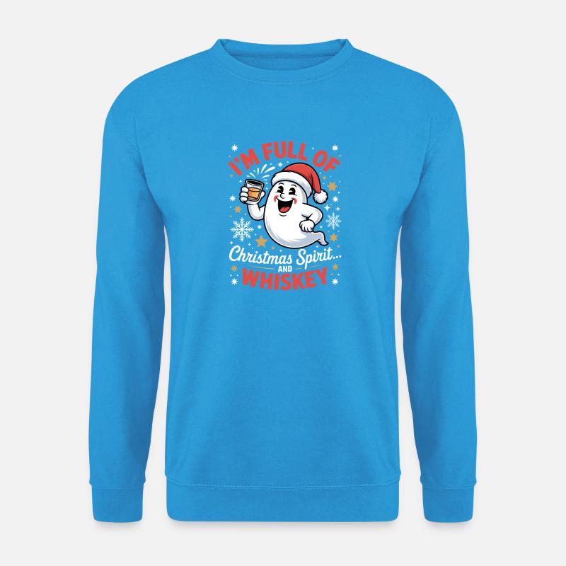Whiskey-Weihnachtsgeist-Weihnachtsmann - Unisex Pullover - Meeresblau