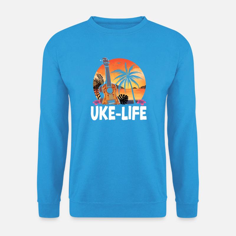 Hawaiian Ukulele Uke Uke Life - Unisex Pullover - Meeresblau