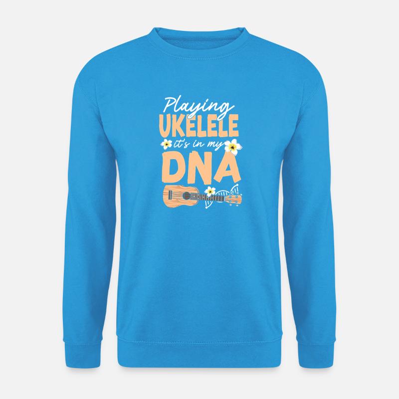 Hawaiian Ukulele Uke Playing - Unisex Pullover - Meeresblau