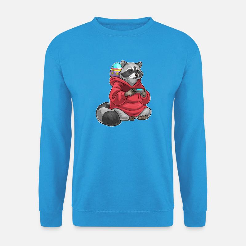 Waschbär Ostern Gamer - Unisex Pullover - Meeresblau