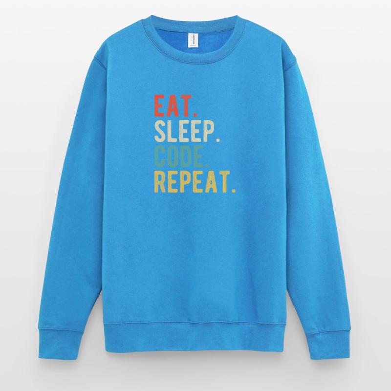 Eat Sleep Code Repeat Programmierer Nerd Retro Unisex Pullover