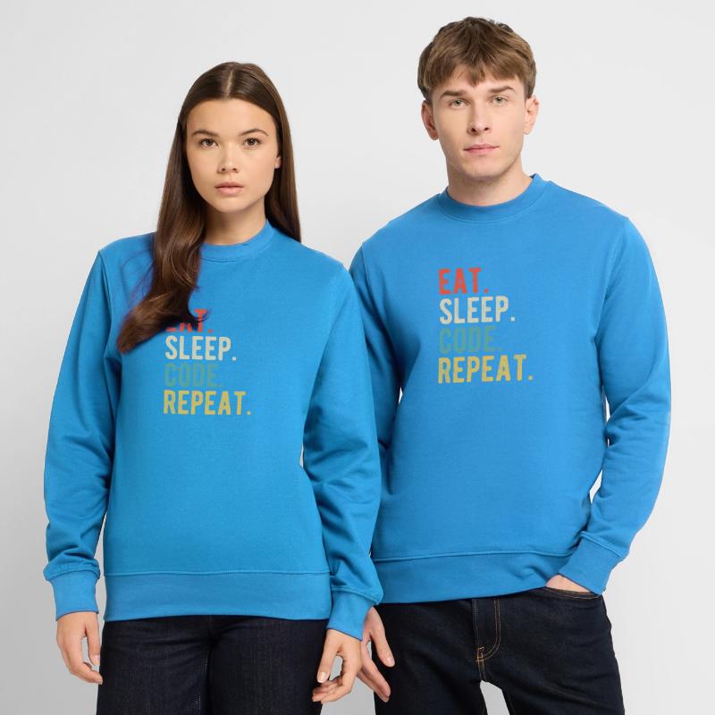 Eat Sleep Code Repeat Programmierer Nerd Retro Unisex Pullover