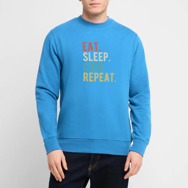 Eat Sleep Code Repeat Programmierer Nerd Retro Unisex Pullover