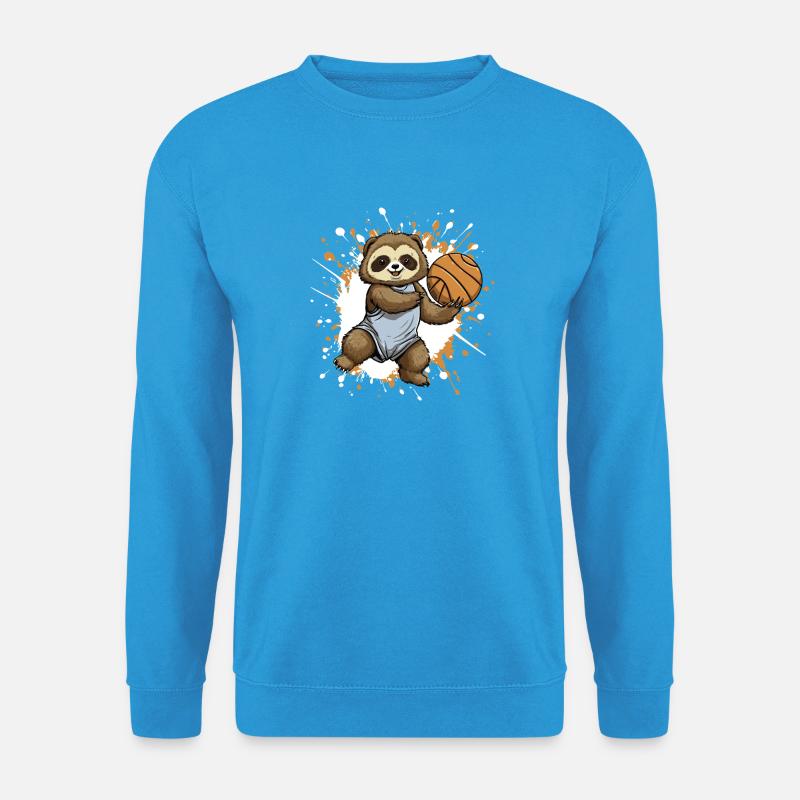 Faultier Basketball Splash - Unisex Pullover - Meeresblau