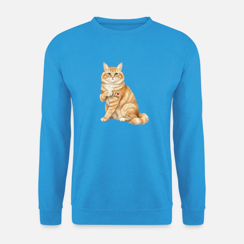 Ich Herz Dad Cat - Unisex Pullover - Meeresblau