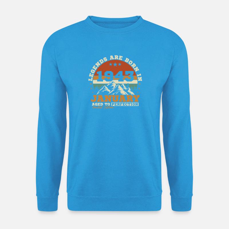 Januar 1943 Vintage-Retro-Geburtstagsgeschenk - Unisex Pullover - Meeresblau