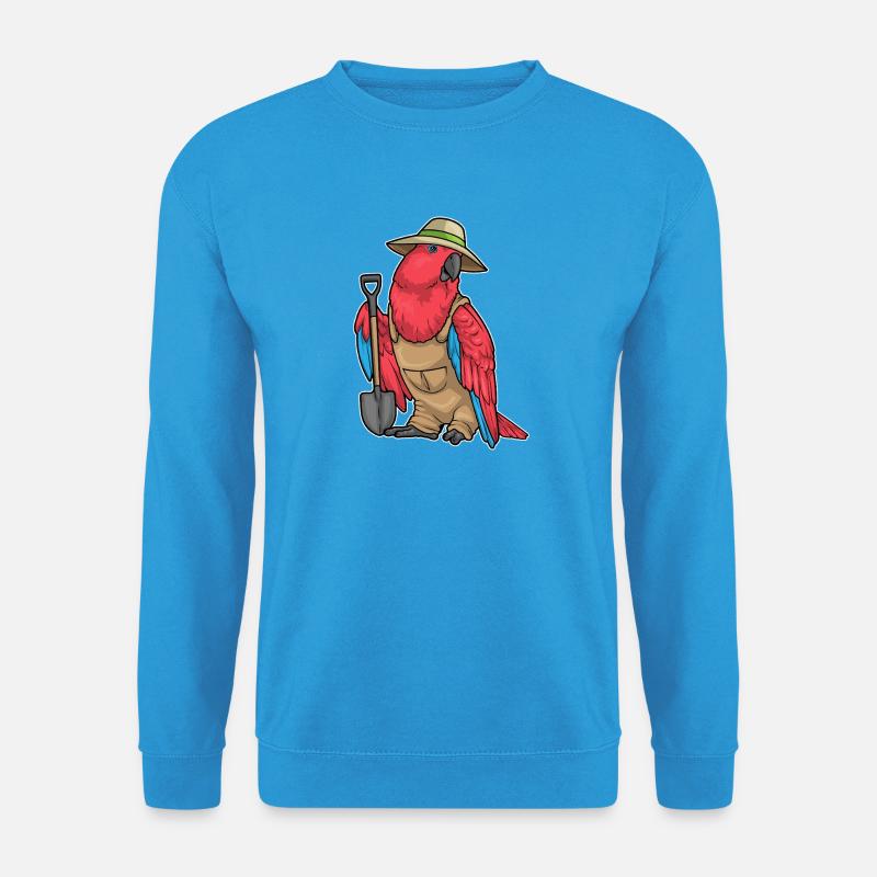 Papagei Gärtner Schaufel Garten - Unisex Pullover - Meeresblau