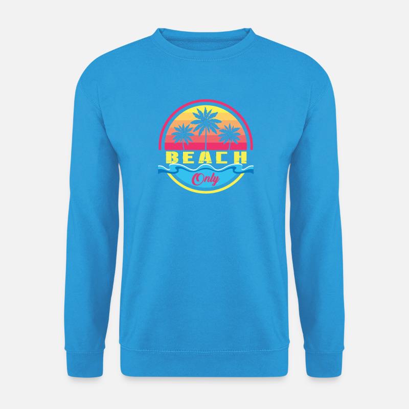 Beach Only Palmen Sunset Logo - Unisex Pullover - Meeresblau