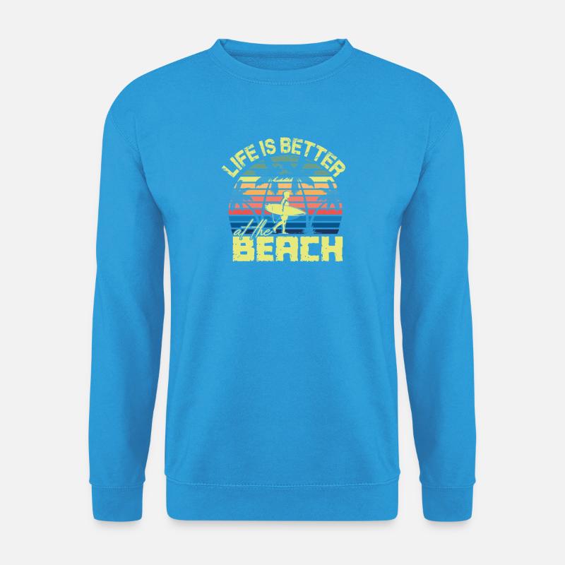 Beach Surfer Retro Sunset - Unisex Pullover - Meeresblau