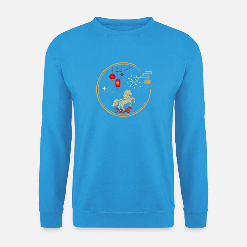 Chinese New Year 2026 – Jahr des Pferdes - Unisex Pullover - Meeresblau