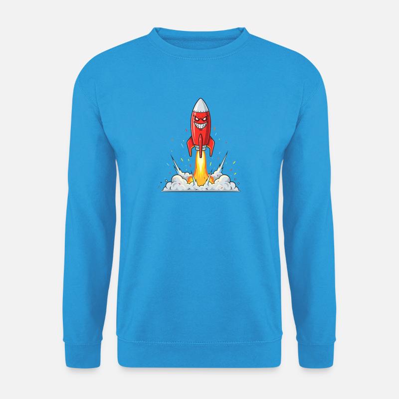 Wütender Raketen-Comic-Charakter - Unisex Pullover - Meeresblau