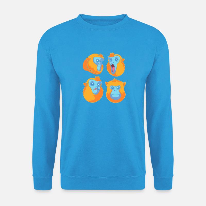 Stupsnasenaffe Affe Schimpanse - Unisex Pullover - Meeresblau