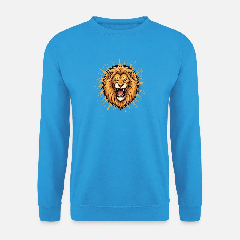 Löwenkopf im Explosionsdesign - Unisex Pullover - Meeresblau
