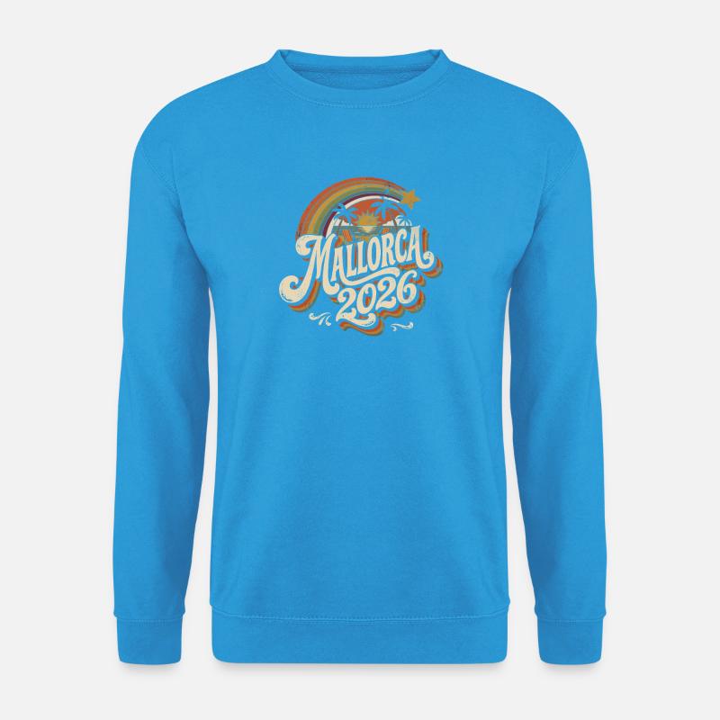 Mallorca 2026 Retro Sunset - Unisex Pullover - Meeresblau