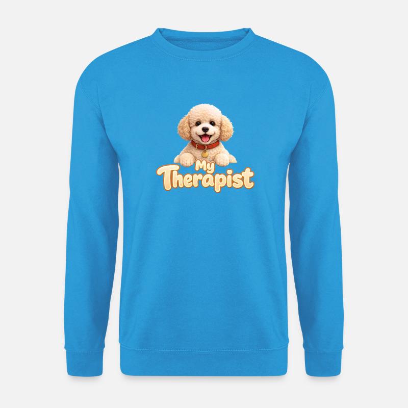 Poodle My Therapist - Unisex Pullover - Meeresblau