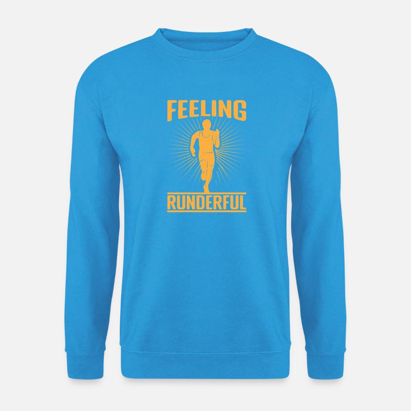 Running Run Feeling Runderful Marathon Runner - Unisex Pullover - Meeresblau