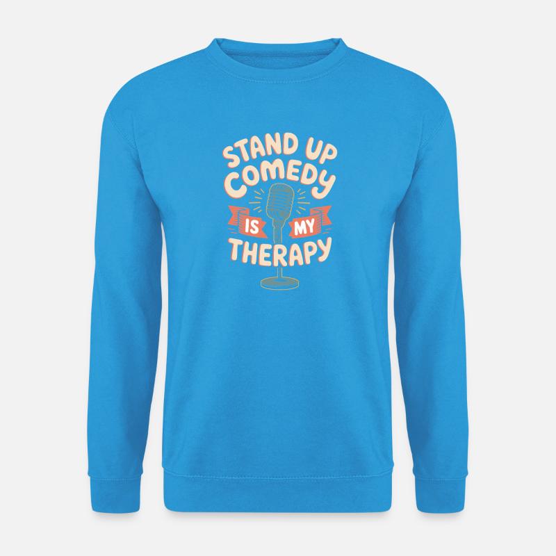 Stand-up-Comedy ist meine Therapie - Unisex Pullover - Meeresblau