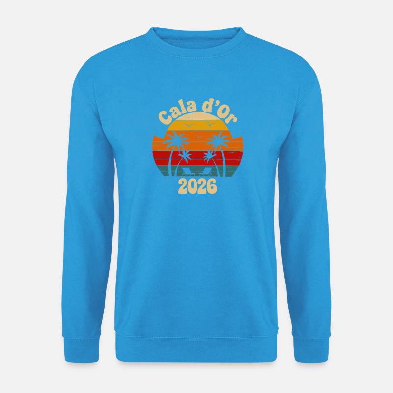 Cala d'or 2026 Retro Sonnenuntergang - Unisex Pullover - Meeresblau