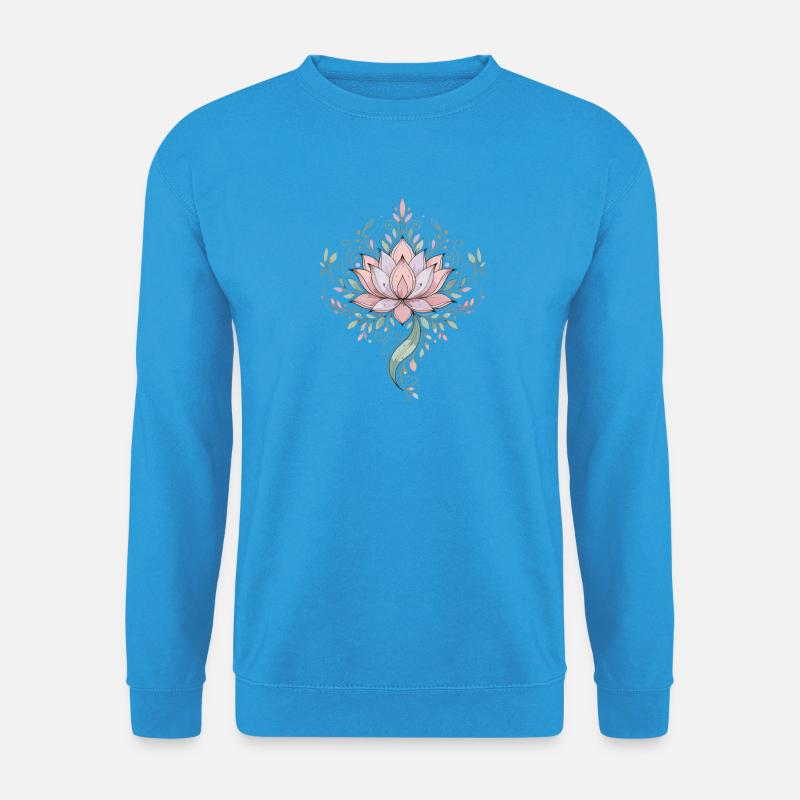 Pastell Lotus Mandala - Unisex Pullover - Meeresblau