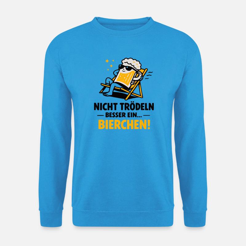 Bierchen Lounge: Feierabend-Motiv - Unisex Pullover - Meeresblau
