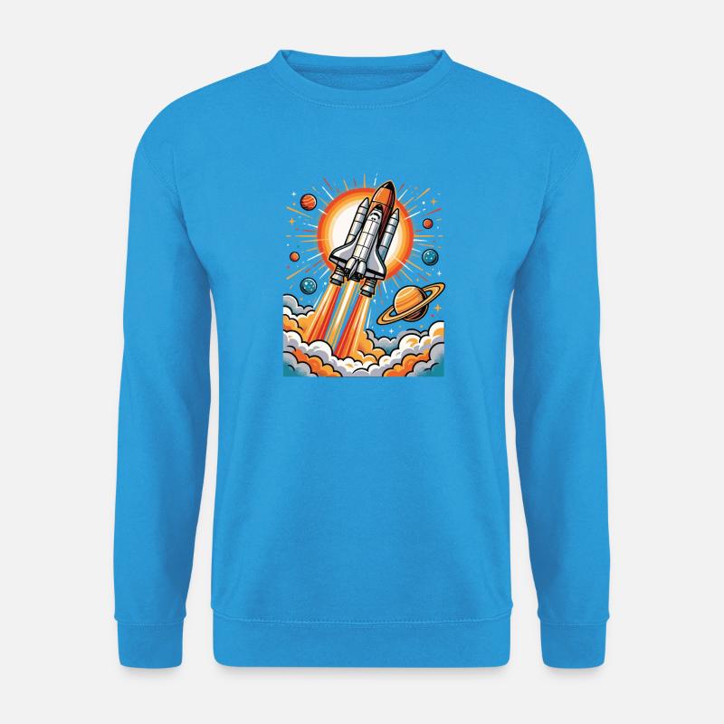 Raketen-Explosion im All - Unisex Pullover - Meeresblau