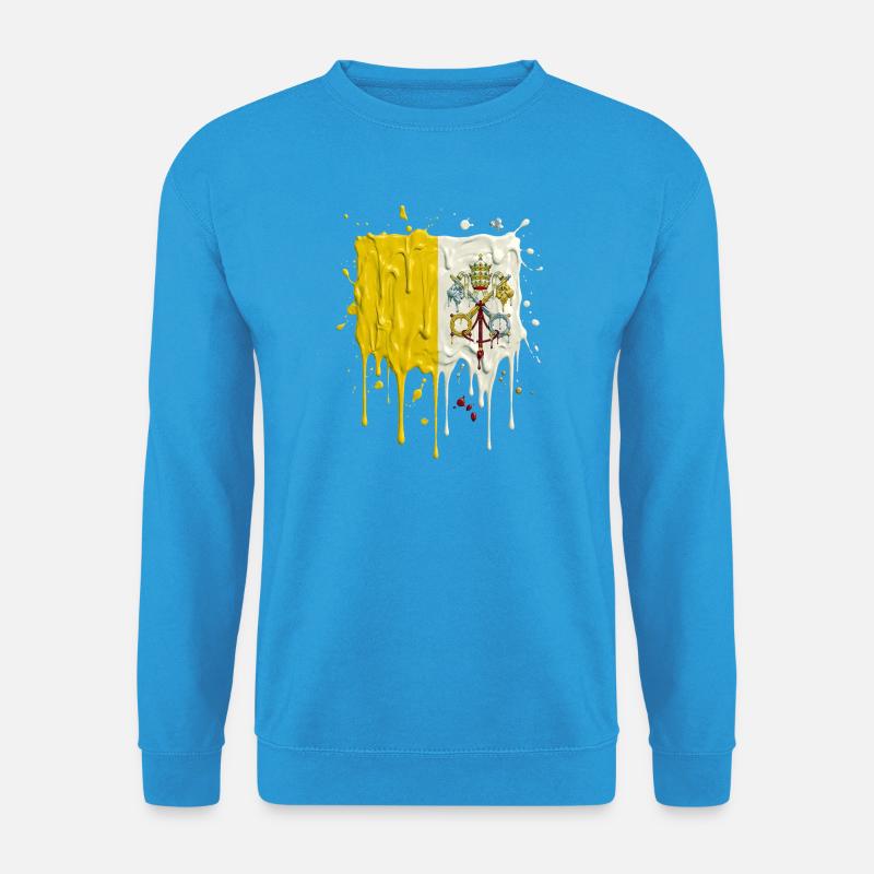 Vatikans Gelb-Weiß Farbsplit - Unisex Pullover - Meeresblau