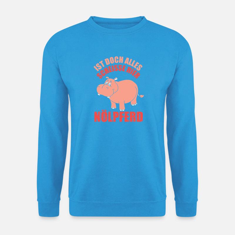 Pessimist Spruch Nörgler Lustiges Nilpferd - Unisex Pullover - Meeresblau