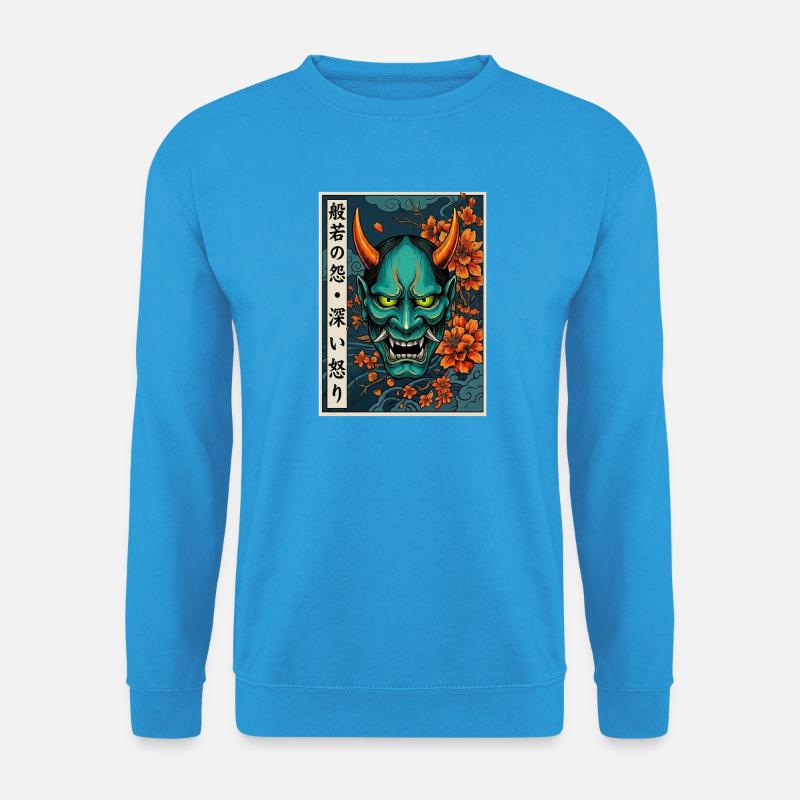 Hannya-Yōkai Dämon Oni - Unisex Pullover - Meeresblau