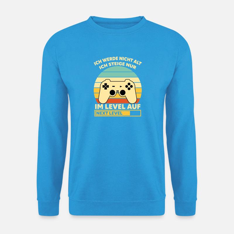 Levelaufstieg Retro-Controller Design - Unisex Pullover - Meeresblau