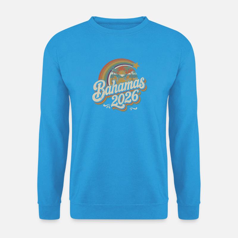 Bahamas 2026 Retro Sunset - Unisex Pullover - Meeresblau