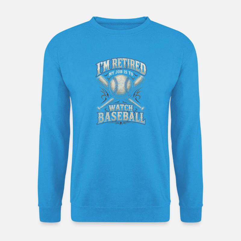 Rentner: Baseball schauen - Unisex Pullover - Meeresblau