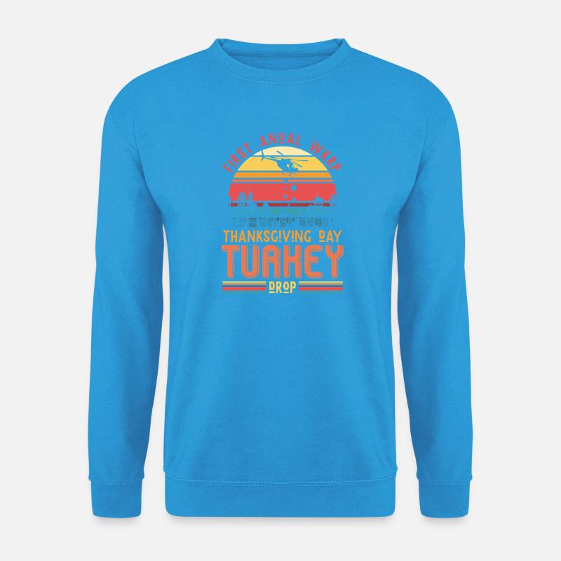 Thanksgiving Turkey Drop Retro Geschenk - Unisex Pullover - Meeresblau
