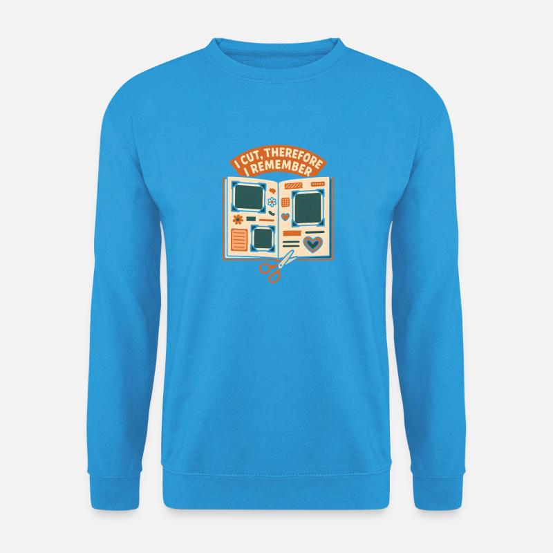 Ich schneide | Scrapbooking Basteln - Unisex Pullover - Meeresblau