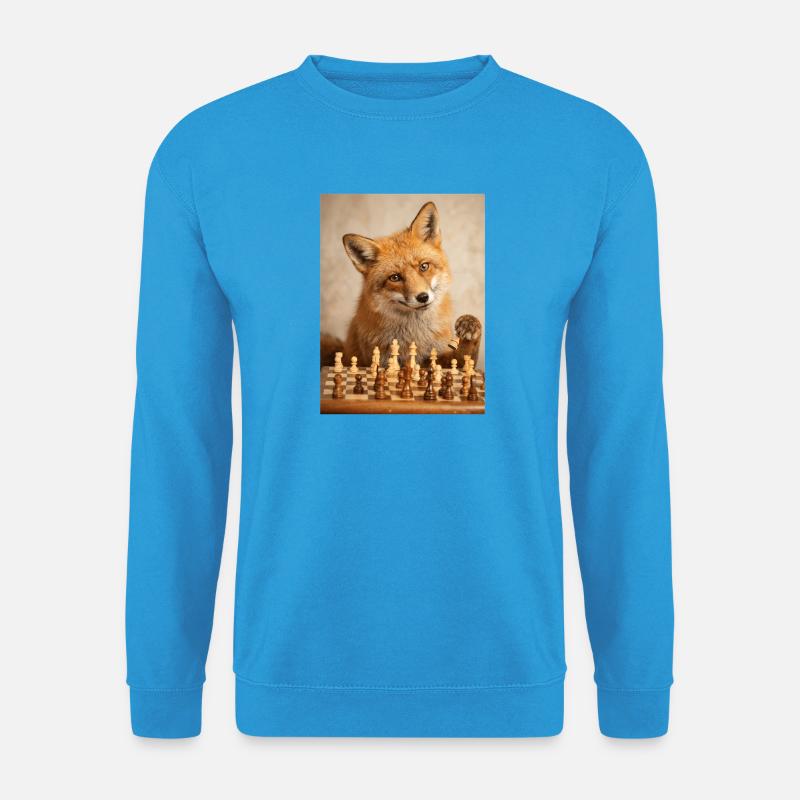 Fuchs spielt Schach - Unisex Pullover - Meeresblau
